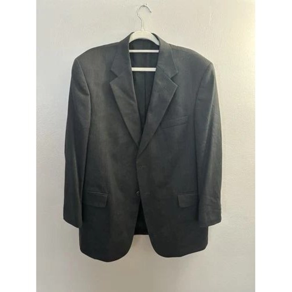 Stafford Traveler Plus Blazer Mens Worsted Wool Stretch 44 Reg Charcoal Gray